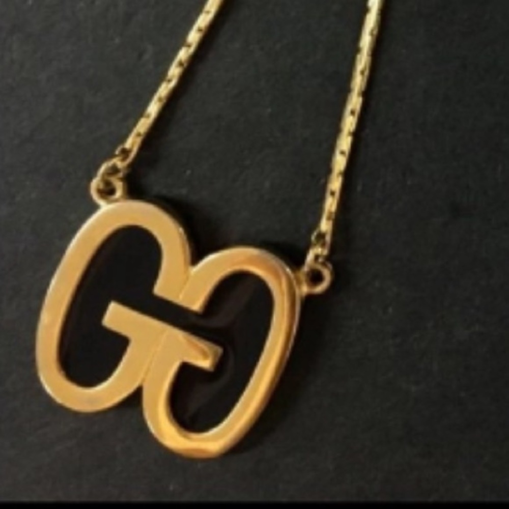 GIVENCHY Vintage 80s GG Logo Gold & Black Necklace VTG 1980 RARE - Picture 10 of 10